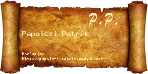Papolczi Patrik névjegykártya
